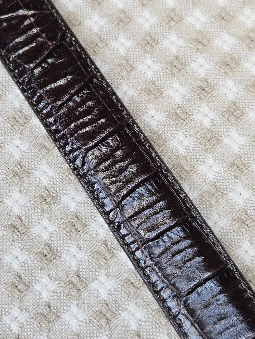 Brighton Dark Brown Croc Embossed Leather Heart Charm Silver Buckle Western Belt